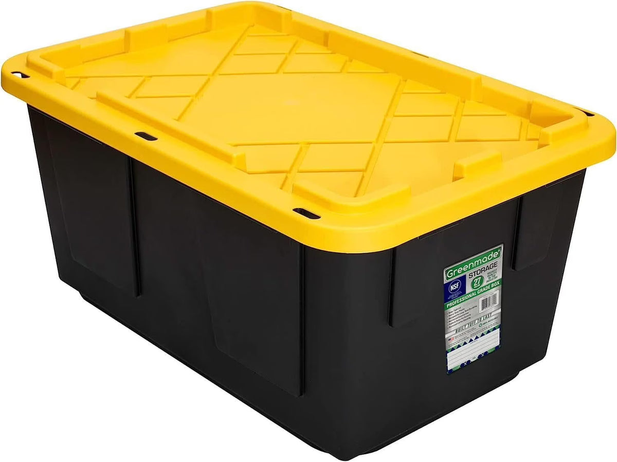 Greenmade Pro Plastic 27 Gal Storage Box, Black